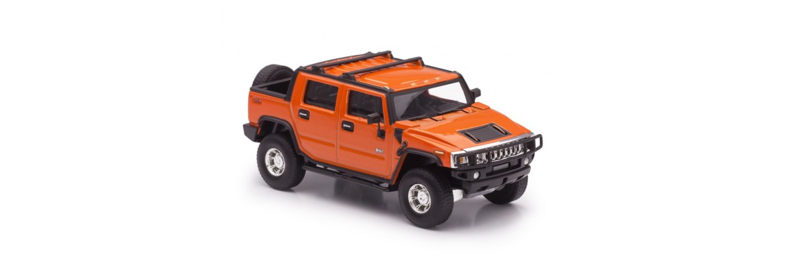 1/43 Big SUV H2 SUT orange metallic / black interior / chrome wheels